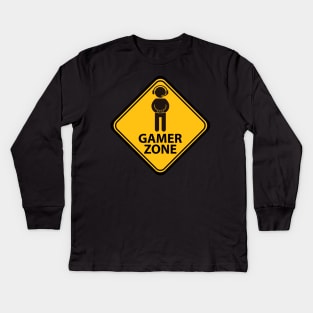 Gamer Zone Sign Kids Long Sleeve T-Shirt